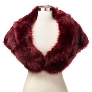 Burgundy Faux Fur Shrug Wrap Bridesmaid Wedding
